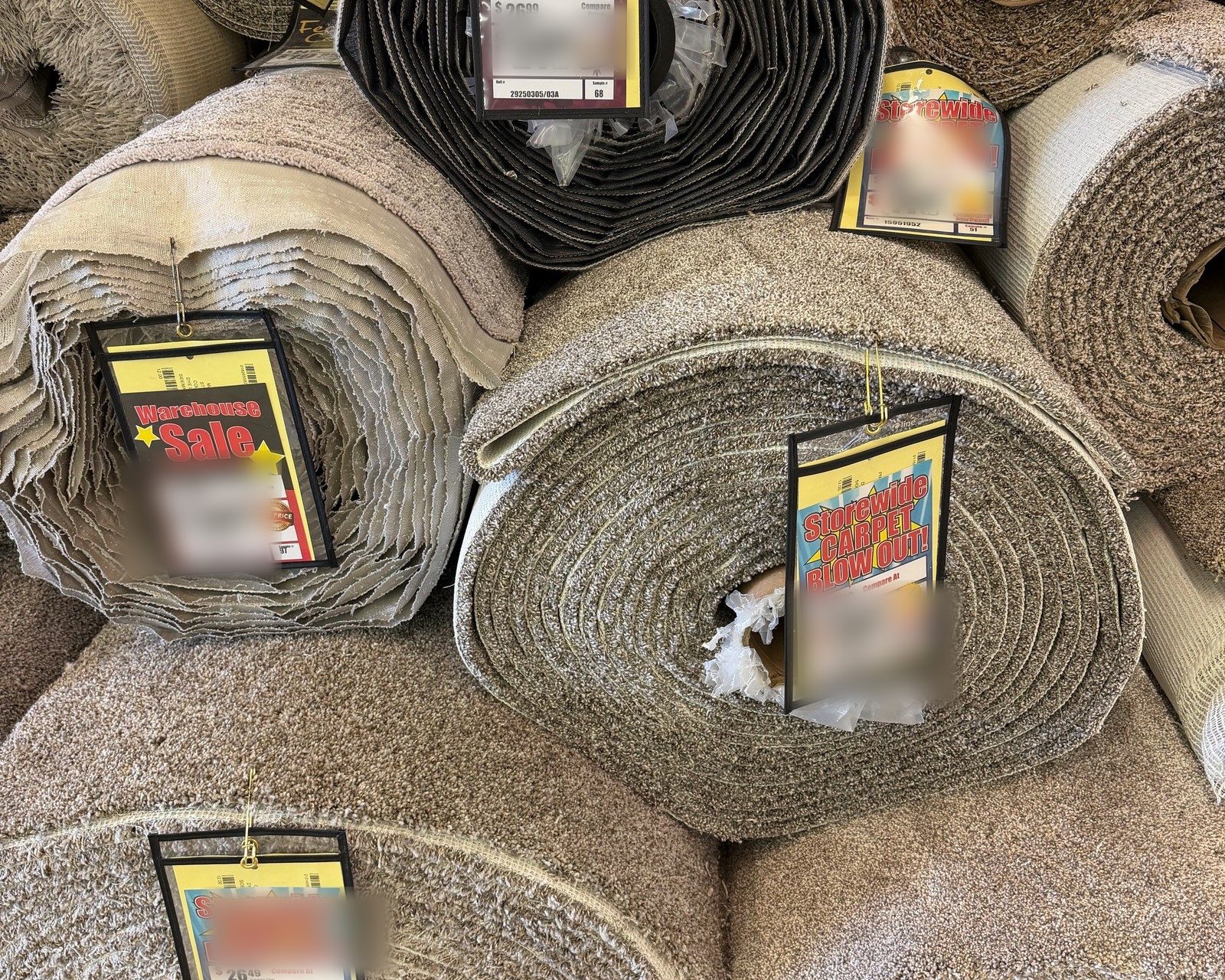 Rolls of carpet in stock at Taylor Carpets and Flooring