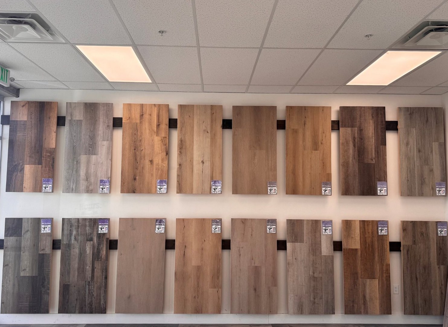 Flooring samples on display at Taylor Carpets in Lehi, Utah