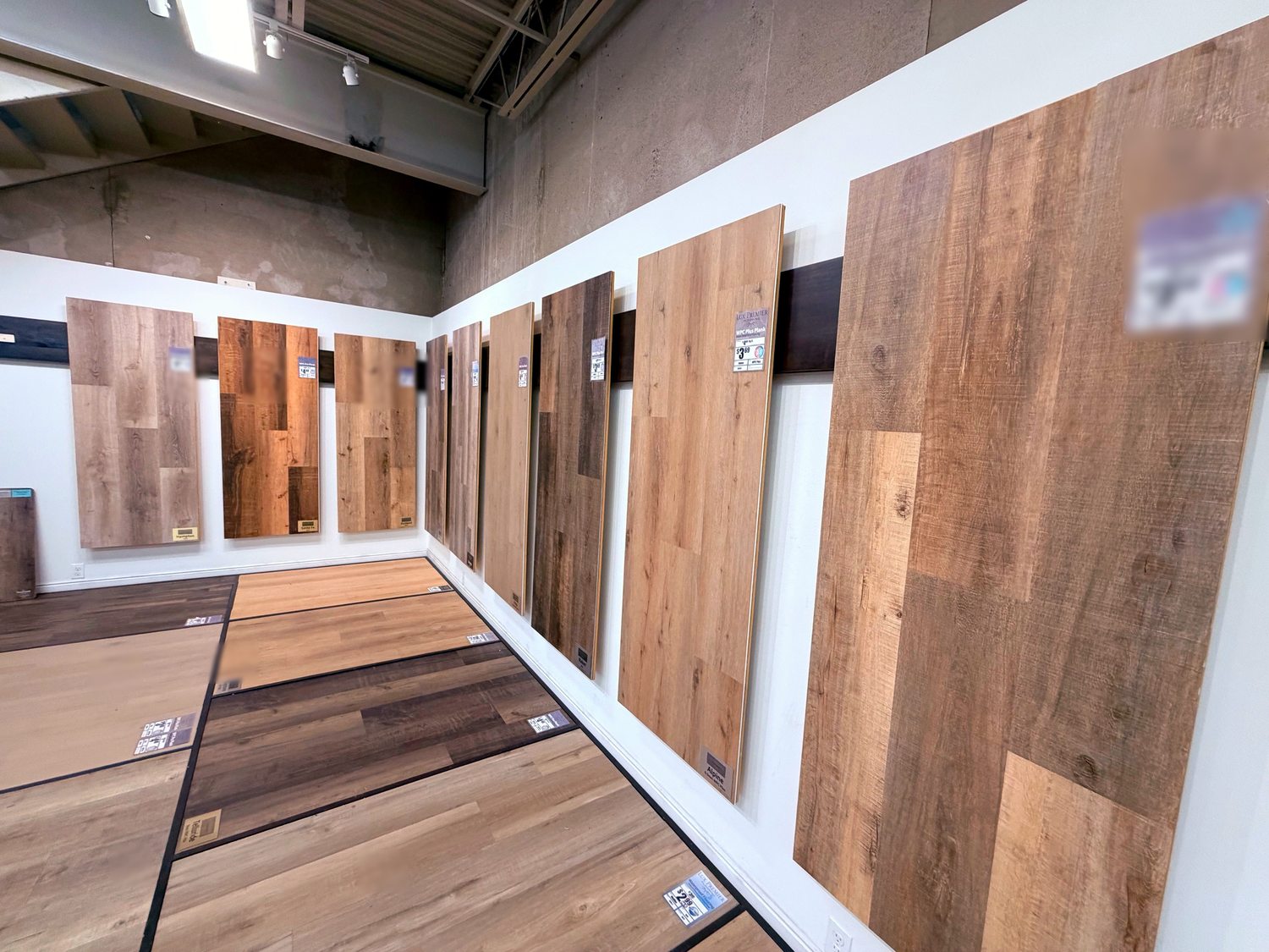 Luxury vinyl plank showroom display at Taylor Carpets and Flooring